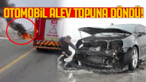 Karaman'da seyir halindeki otomobil alev topuna döndü
