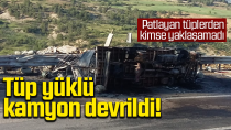 Karaman'da korkunç kaza' Kamyon devrildi, tüpler ardı ardına patladı