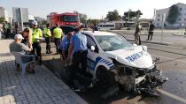Police vehicle collided with a foreign car in Karaman
