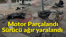 Karaman’da minibüs ile çarpışan motosiklet parçalara ayrıldı: Sürücüsü ağır yaralandı